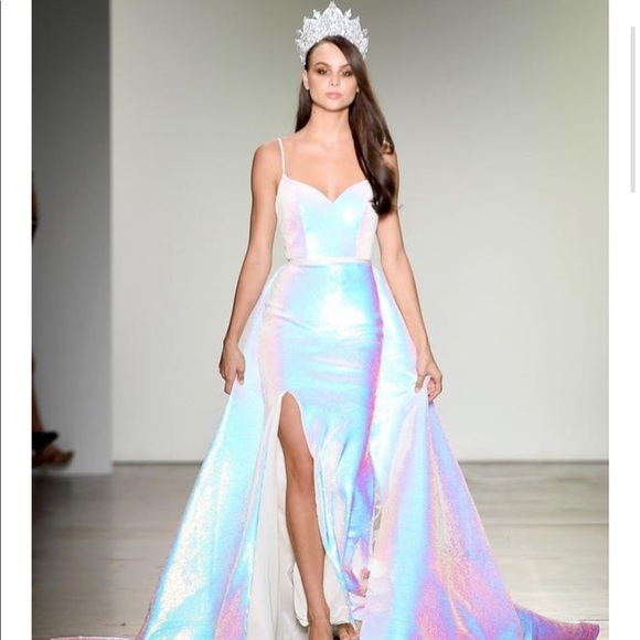Ps6521S Iridescent Prom Gown - Picture 3 of 11
